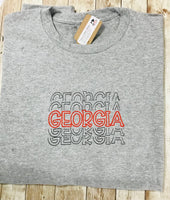 Georgia Adult Unisex Cotton T Shirt, ,Ga Red and Black Gameday Tshirt - Memes Custom Stitches LLC