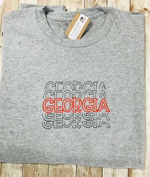 Georgia Adult Unisex Cotton T Shirt, ,Ga Red and Black Gameday Tshirt - Memes Custom Stitches LLC