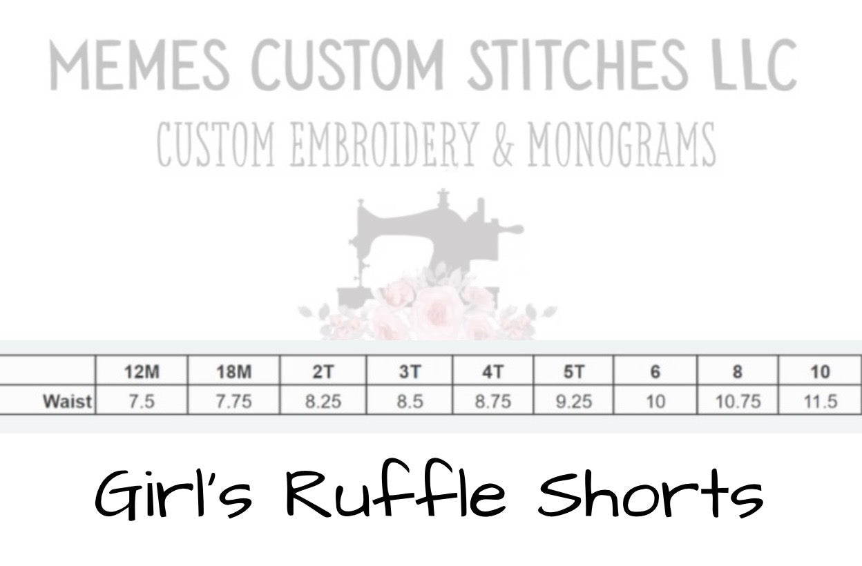 Girl’s Monogram Tshirt Shorts Gingham Set - Memes Custom Stitches LLC