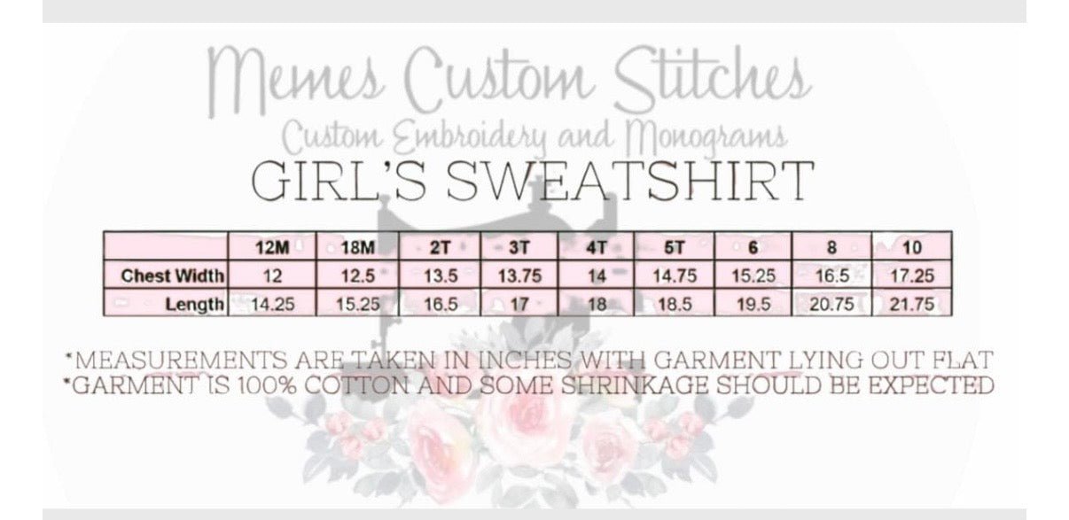 Girl’s Personalized Monogram Bow Fleece Sweatshirt - Memes Custom Stitches LLC