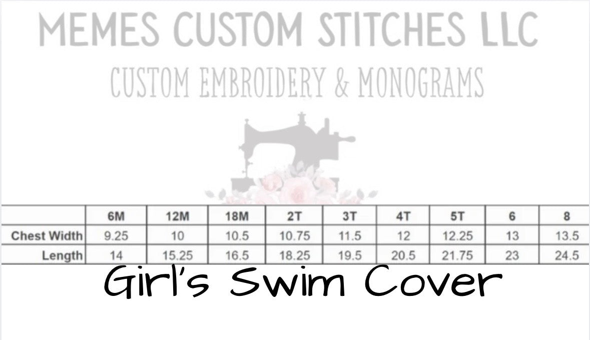 Girl’s Personalized Name Monogram Swim CoverUp Ruffle Dress - Memes Custom Stitches LLC