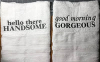 Gorgeous Handsome Bathroom Towel Set, Wedding Anniversary Gifts,Bath Decor - Memes Custom Stitches LLC