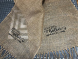 Grateful Hearts Gather Here Farmhouse Fringe Handmade Burlap Table Runner - Memes Custom Stitches LLC