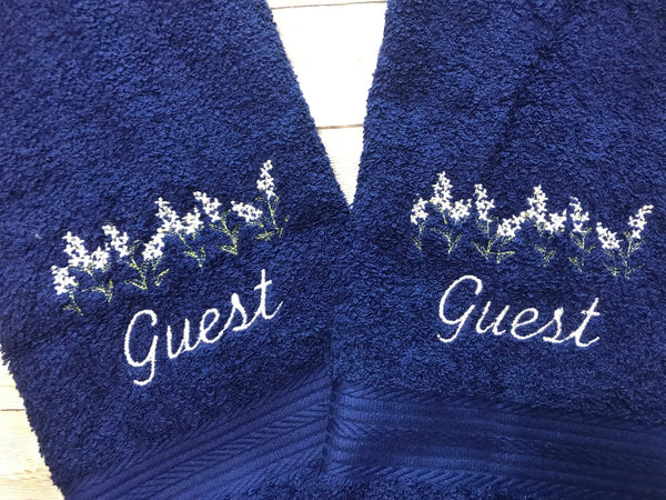 Guest Flower Towel Sets Bath Decor, Housewarming Gifts, Salon Spa Towels - Memes Custom Stitches LLC