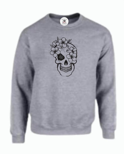 Halloween Spooky Skull Adult Unisex Sweatshirt - Memes Custom Stitches LLC