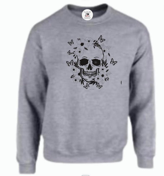 Halloween Spooky Skull Adult Unisex Sweatshirt - Memes Custom Stitches LLC