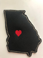 Handmade Georgia Faux Leather Drink Coasters Gifts - Memes Custom Stitches LLC