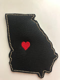 Handmade Georgia Faux Leather Drink Coasters Gifts - Memes Custom Stitches LLC