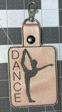 Handmade Girl Dance Cheer Faux Leather Bag Tag Key Chains Key Fob Gifts - Memes Custom Stitches LLC