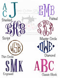 Handmade Monogram Fringe Adult Fleece Scarf - Memes Custom Stitches LLC