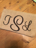 Handmade Personalized Monogram Natural Burlap Checkbook Cover,Gifts for her, Personalized Gifts - Memes Custom Stitches LLC