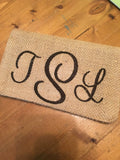 Handmade Personalized Monogram Natural Burlap Checkbook Cover,Gifts for her, Personalized Gifts - Memes Custom Stitches LLC