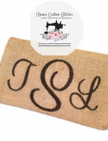 Handmade Personalized Monogram Natural Burlap Checkbook Cover,Gifts for her, Personalized Gifts - Memes Custom Stitches LLC