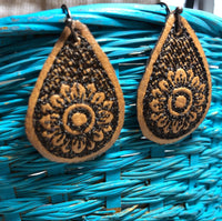 Handmade Teardrop Sunflower Earrings, Custom Statement Woman Teen Jewelry,Gifts for Her - Memes Custom Stitches LLC