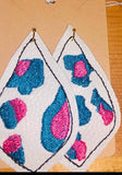 Handmade women’s Leopard Teardrop Earrings Gift - Memes Custom Stitches LLC