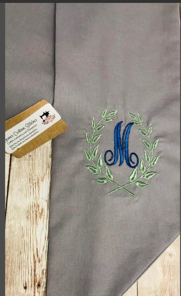 Handmade Wreath Initial Sash Door Hanger Decor - Memes Custom Stitches LLC