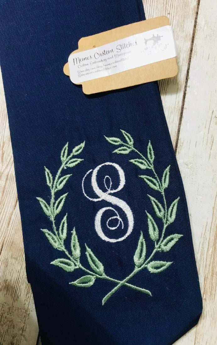 Handmade Wreath Initial Sash Door Hanger Decor - Memes Custom Stitches LLC