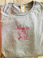 Humble & Kind Casual Unisex Soft Gray Cotton Adult TShirt - Memes Custom Stitches LLC