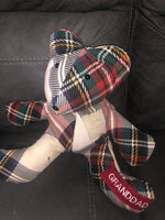 Keepsake Memory Handmade Teddy Bear, Memory Remembrance Gifts, Memory Bear made with Loved Ones Clothing - Memes Custom Stitches LLC