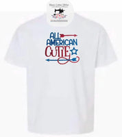 Kids Patriotic American Cutie Summer Vacation July 4 Red White Blue TShirt - Memes Custom Stitches LLC