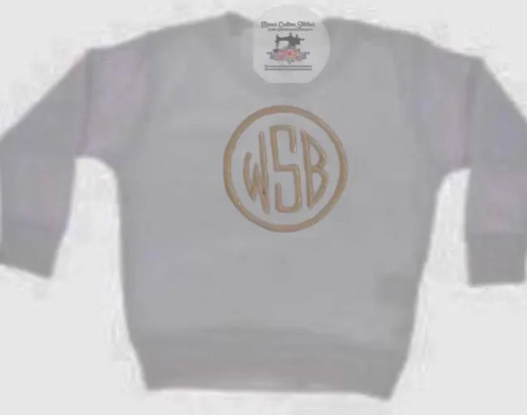 Kids Personalized Large Monogram Fleece Sweatshirt - Memes Custom Stitches LLC