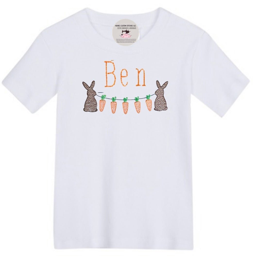 Kid’s Personalized Name Spring Easter Bunny T-shirt - Memes Custom Stitches LLC