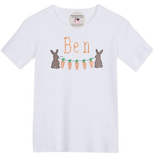 Kid’s Personalized Name Spring Easter Bunny T-shirt - Memes Custom Stitches LLC