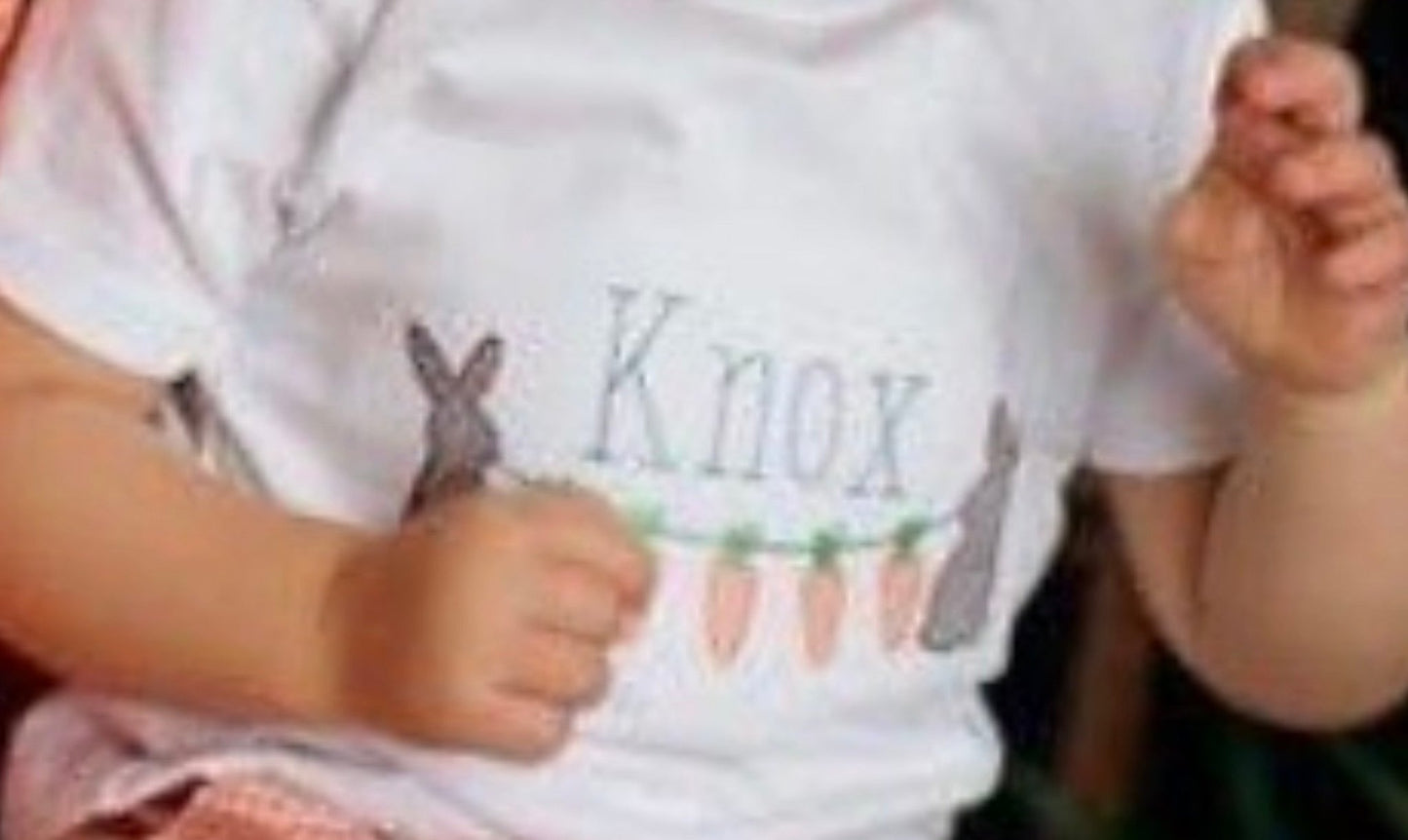Kid’s Personalized Name Spring Easter Bunny T-shirt - Memes Custom Stitches LLC