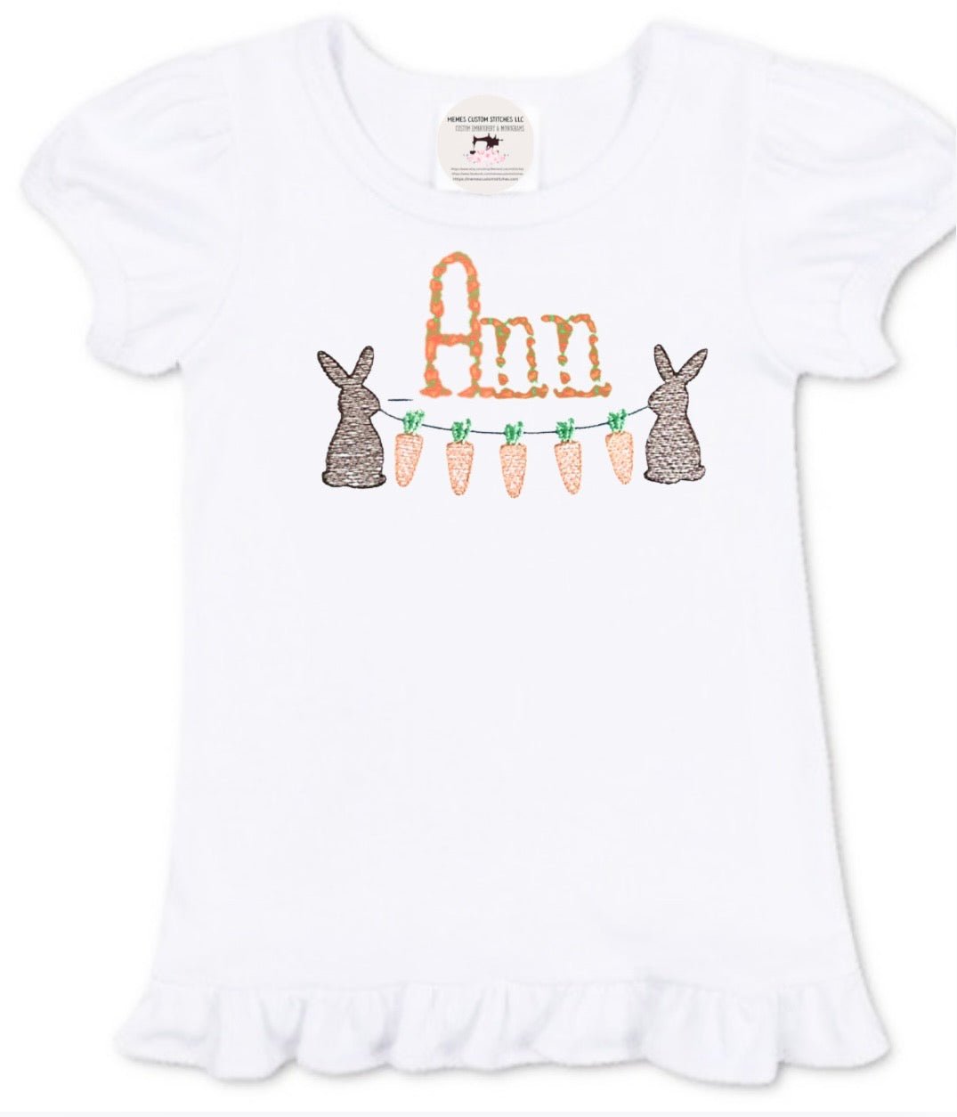 Kid’s Personalized Name Spring Easter Bunny T-shirt - Memes Custom Stitches LLC