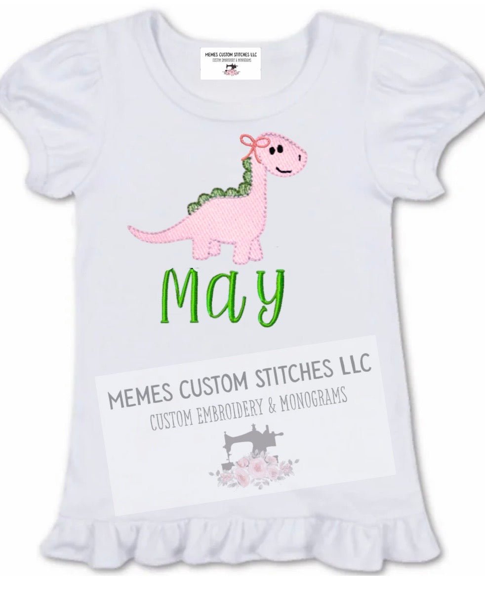 Kid’s Personalized Name Unisex Dinosaur T-Shirt - Memes Custom Stitches LLC