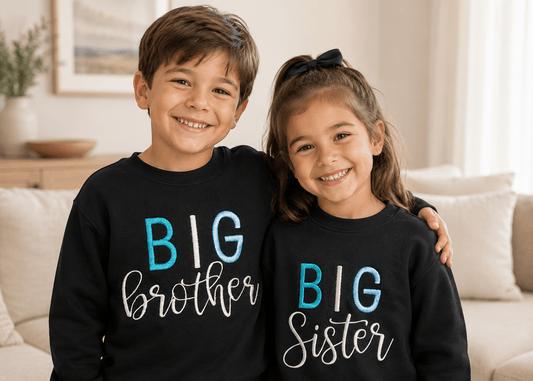 Kids Sibling Big Sister Brother Fleece Sweatshirt - Memes Custom Stitches LLC