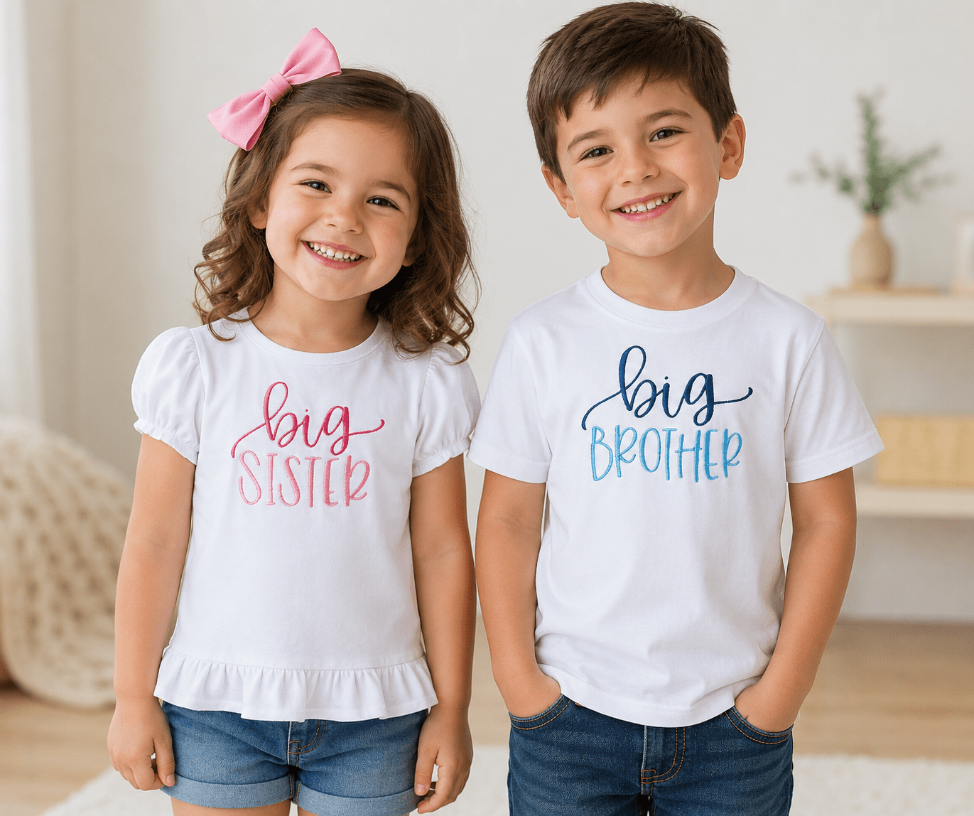 Kid’s Siblings Big Brother Big Sister Tshirt - Memes Custom Stitches LLC