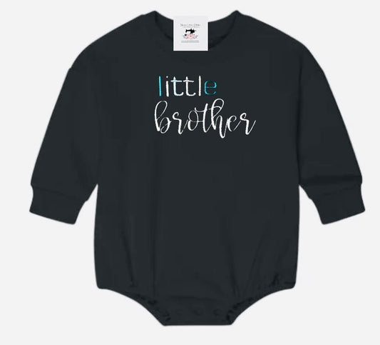 Little Brother Little Sister Sibling Unisex Sweatshirt Bubble Romper - Memes Custom Stitches LLC