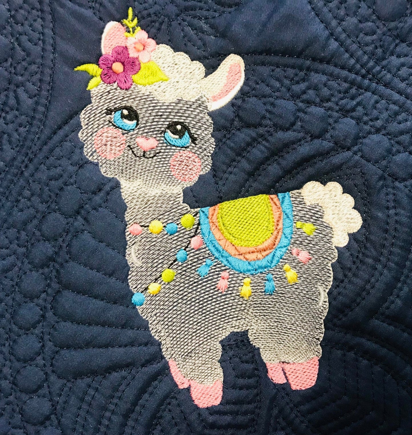 Llama Baby Girl Quilt Blanket, Baby Shower Gift, Nursery Decor - Memes Custom Stitches LLC