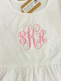 Long Sleeve Monogram Baby Toddler Girls Smocked Ruffle Cotton Empire Dress - Memes Custom Stitches LLC