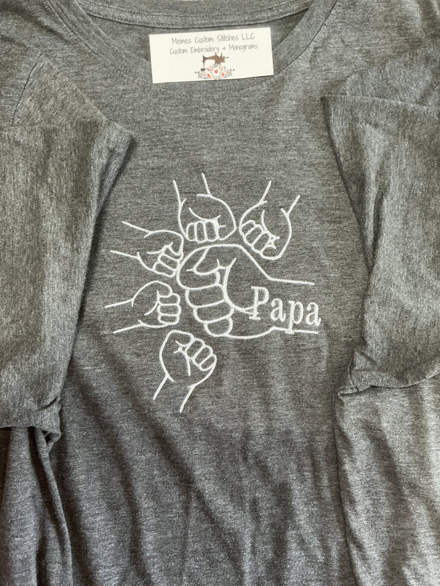 Men’s DAD PAPA Fist Bump Cotton T Shirt - Memes Custom Stitches LLC