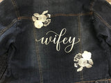 Monogram Wifey Denim Jacket, Bridal Shower Gift,Bride to be Gift,Future Wifey Gift, Bride Custom Jacket, Wedding Jacket, Just Married Jacket - Memes Custom Stitches LLC