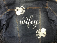 Monogram Wifey Denim Jacket, Bridal Shower Gift,Bride to be Gift,Future Wifey Gift, Bride Custom Jacket, Wedding Jacket, Just Married Jacket - Memes Custom Stitches LLC