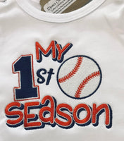 My First Baseball Season Unisex Baby Bubble Sunsuit ,Baseball Lover Baby Gift - Memes Custom Stitches LLC