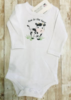 New to the Herd Cow Newborn Baby Infant Unisex Bodysuit Onesie, New Mom Baby Shower Gift - Memes Custom Stitches LLC