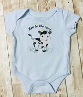 New to the Herd Cow Newborn Baby Infant Unisex Bodysuit Onesie, New Mom Baby Shower Gift - Memes Custom Stitches LLC