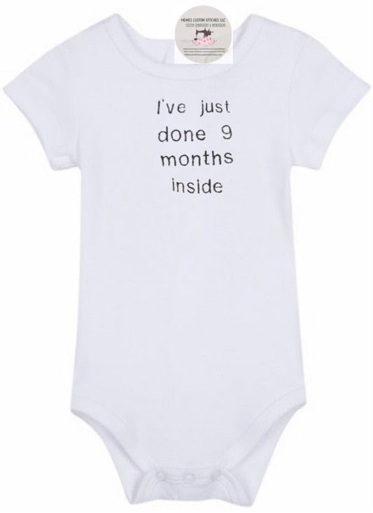 Newborn Nine Inside Unisex Bib Burp Cloth Bodysuit Gift Set - Memes Custom Stitches LLC