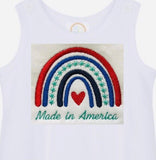 Patriotic Rainbow Made in America Baby Bubble Romper, Custom Baby Boutique Clothes - Memes Custom Stitches LLC