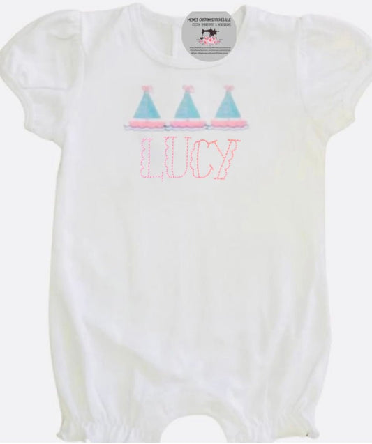 Personalized Baby Girl Sailboat Ruffled Summer Romper Gift - Memes Custom Stitches LLC