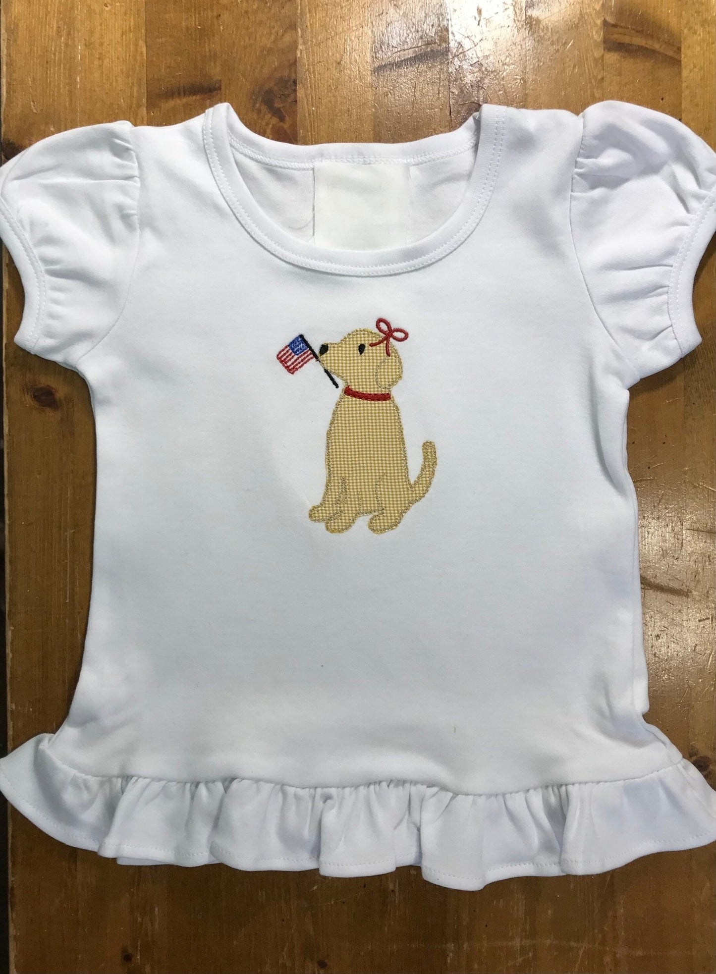 Personalized Baby Girls Patriotic Dog T - Shirt , Kids Summer Vacation Shirt - Memes Custom Stitches LLC