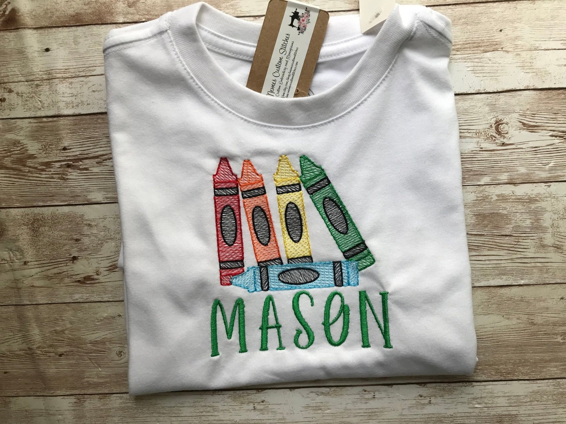 Personalized Back to School Crayon T - shirt,Kids Name Crayon Tshirt - Memes Custom Stitches LLC