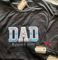 Personalized Dad Kids Name Memory Baby Clothes Unisex TShirt - Memes Custom Stitches LLC