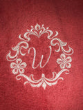 Personalized Damask Wreath Initial Bathroom Towel Set, Wedding Gift - Memes Custom Stitches LLC