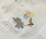 Personalized Elephant and Bunny Baby Quilt Blanket ,Baby Shower Gift, Nursery Decor - Memes Custom Stitches LLC