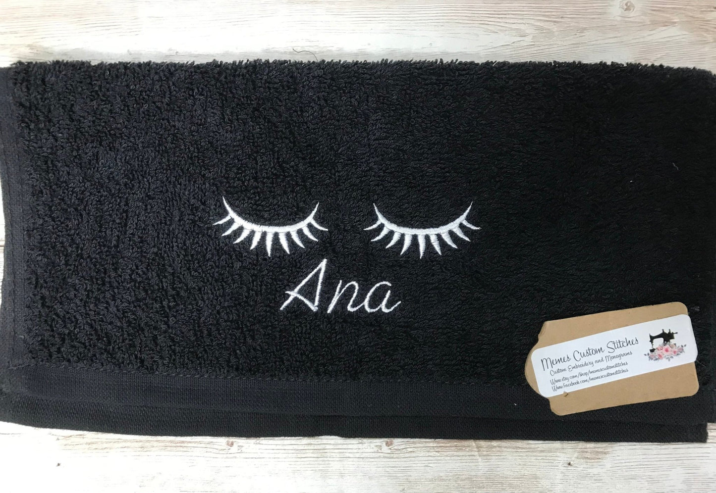 Personalized Eyelash Beauty Makeup Removal Washcloth Set Gift - Memes Custom Stitches LLC